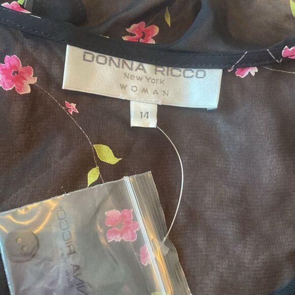 NWT Vintage Donna Ricco Sheer Top(size 14) - Picture 10 of 11